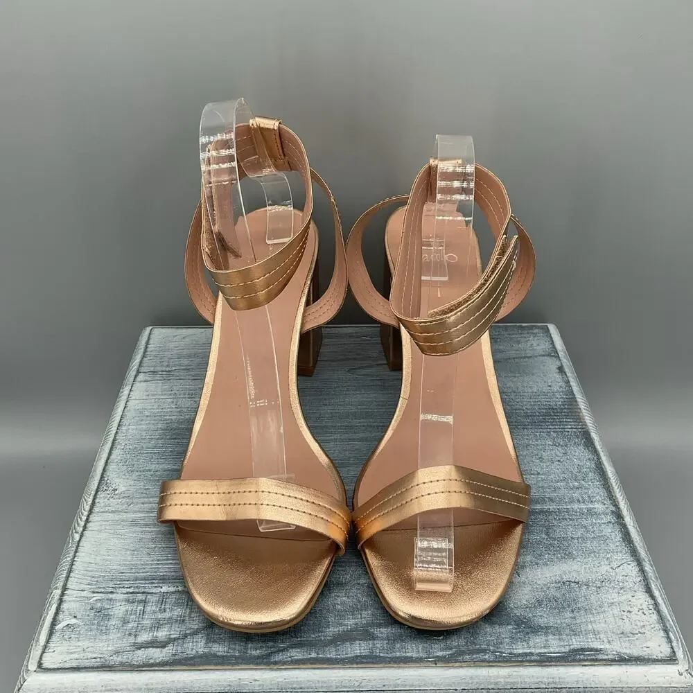 NEW Linea Paolo Women’s Emmie Heeled Sandals Gold Size 10M